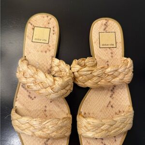 Dolce Vita Tan Braided Slide Sandals